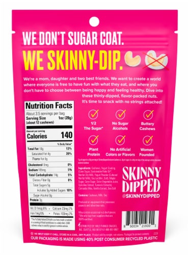 SkinnyDipped Unicorn Birthday Cake Cashews Perspective: back