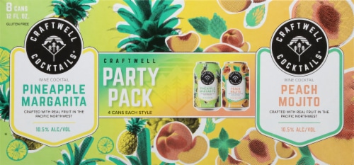 Craftwell Cocktails® Pineapple Margarita + Peach Mojito Cans Perspective: back