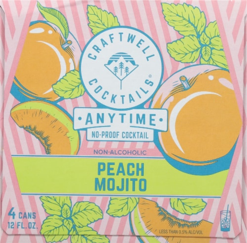 Craftwell Cocktails® Non-Alcoholic Peach Mojito Cans Perspective: back