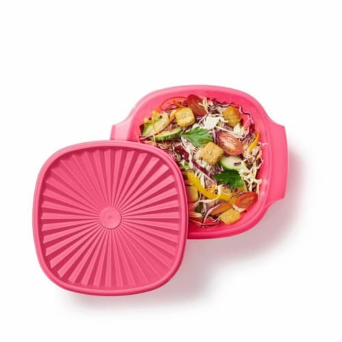 Tupperware Heritage Square Bowl - Flamingo Perspective: back