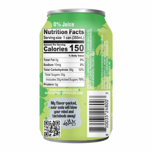 Warheads® Sour Green Apple Soda Perspective: back