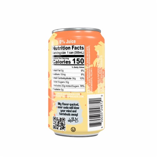 Warheads® Sour Peach Soda Can Perspective: back