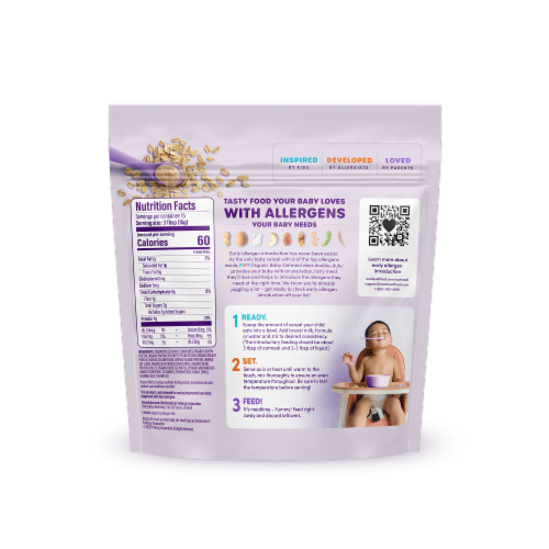 Ready Set Food!™ Original Organic Baby Oatmeal Perspective: back
