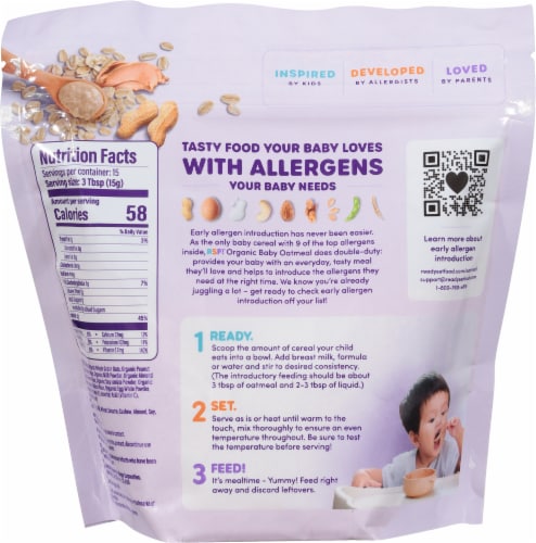 Ready Set Food!™ Peanut Butter Organic Baby Oatmeal Perspective: back
