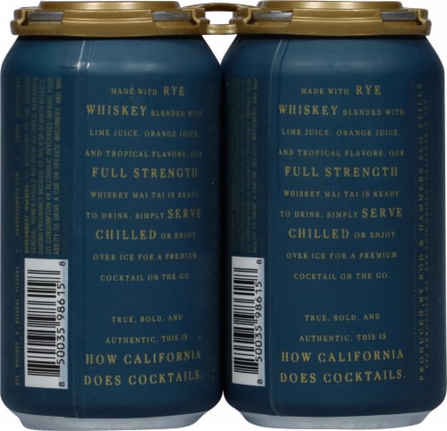 Rod & Hammer's Whiskey Mai Tai Ready To Drink Cans Perspective: back