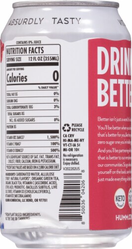 Humm Kombucha® Berry Cream Probiotic Soda Perspective: back