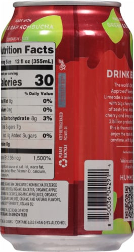 Humm® Cherry Limeade Kombucha Can Perspective: back