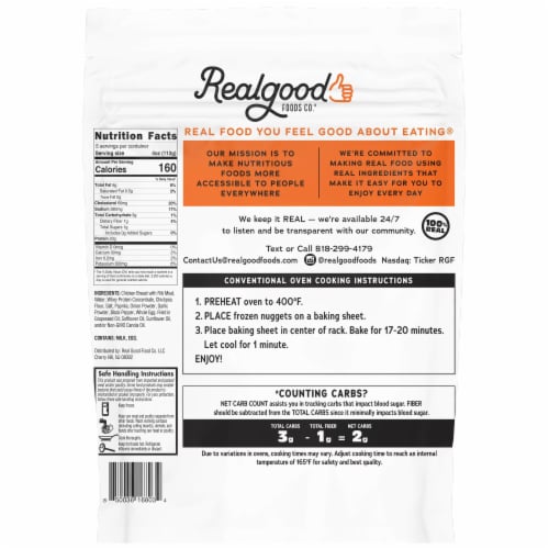 Real Good Foods Co.® Frozen Chicken Chunks Perspective: back