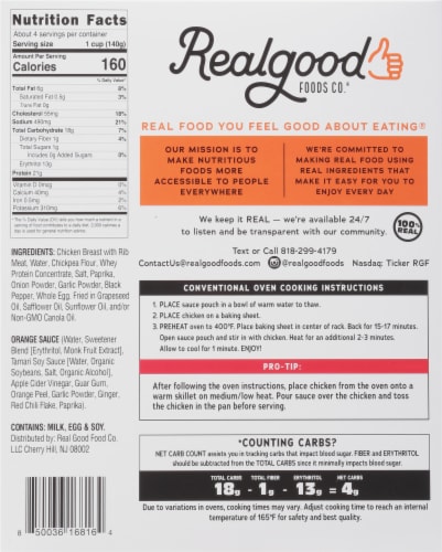The Real Good Food Company Orange Chicken Perspective: back