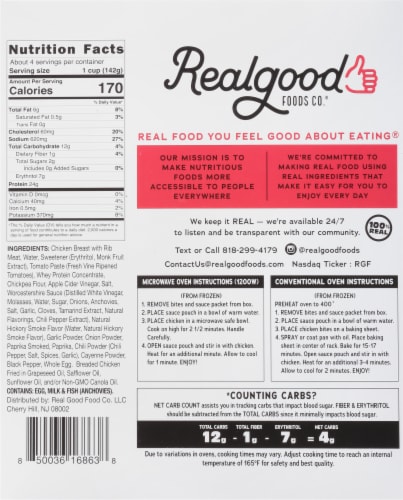 The Real Good Food Company® BBQ Style Boneless Chicken Bites Perspective: back