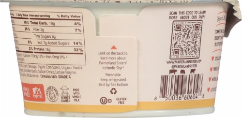 Painterland Sisters™ Vanilla Organic 6% Milkfat Skyr Yogurt Cup Perspective: back