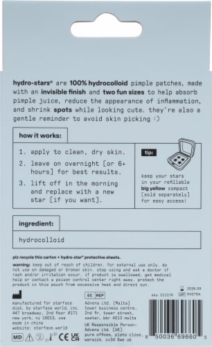 Starface Hydro Star Pimple Patches Clear Perspective: back