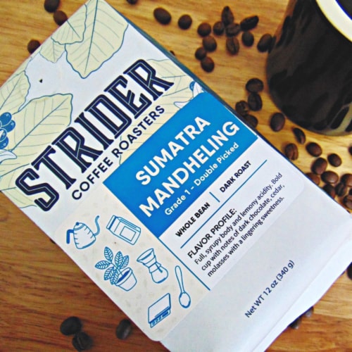 Sumatra Mandheling, Dark Roast, Whole Bean, Indonesia, Specialty Coffee, 12 oz, Coffee Gifts Perspective: back