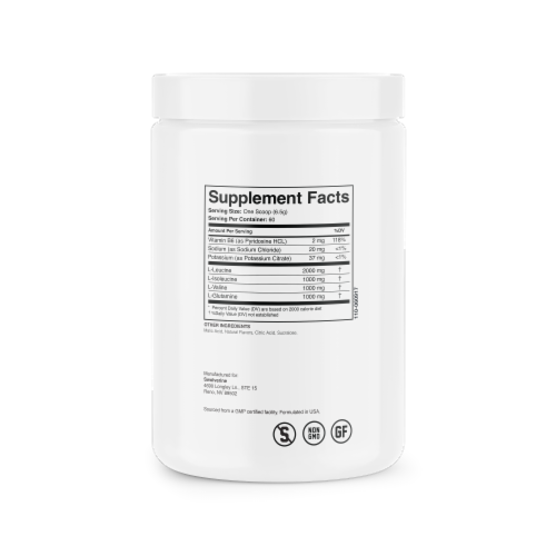 Swolverine 2:1:1 Lemon Lime Branched Chain Amino Acids Dietary Supplement Perspective: back