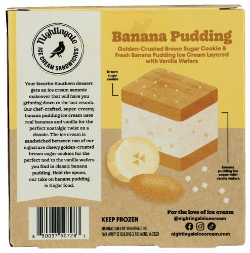 Nightingale® Banana Pudding Ice Cream Sandwiches Perspective: back