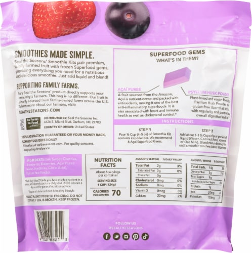 Seal the Seasons Acai Antioxidant Smoothie Kit Perspective: back