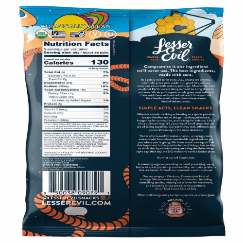 LesserEvil® Interstellar Cheddar Space Balls Perspective: back