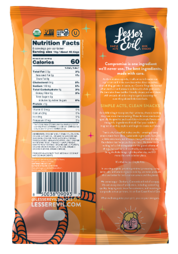Lesser Evil® Cosmic Cheddar Organic Air-Puffed Corn Rings Perspective: back