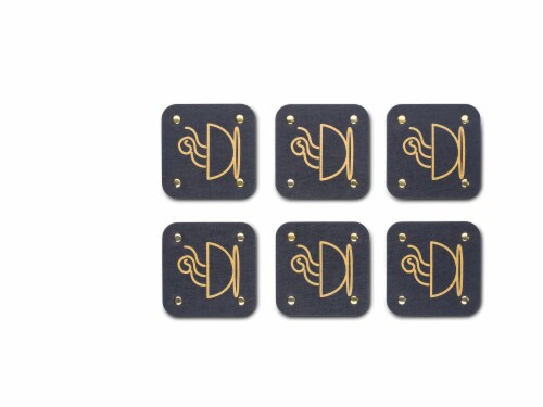 Summit One Cork Coasters (Set of 6) - Bar Accessories for Home Bar Set Perspective: back