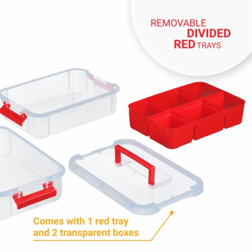 Bins Things 2 Trays Red Stackable Storage Container Organizer, 2 Trays -  Foods Co.