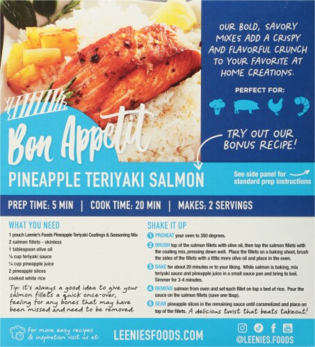 Leenie's Foods Pineapple Teriyaki Coating & Seasoning Mix Perspective: back