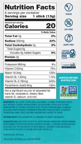 Liquid I.V.® Hydration Multiplier® Zero Sugar Lemon Lime Drink Mix Packets Perspective: back