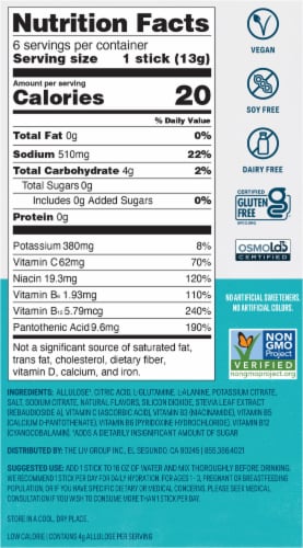 Liquid I.V.® Hydration Multiplier® Zero Sugar Green Grape Electrolyte Drink Mix Packets Perspective: back