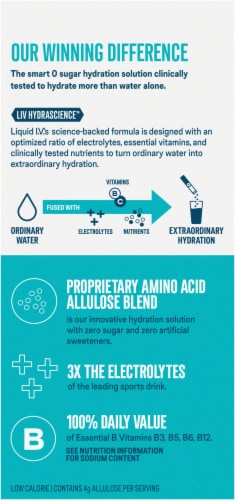 Liquid IV Sugar Free Lemon Lime Hydration Multiplier® Electrolyte Drink Mix Perspective: back