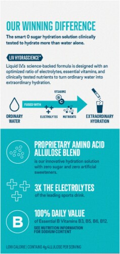 Liquid IV Sugar Free Green Grape Hydration Multiplier Electrolyte Drink Mix Perspective: back