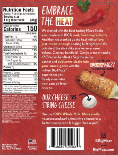 Big Mozz Sticks® Premium Mozzarella Sticks Perspective: back