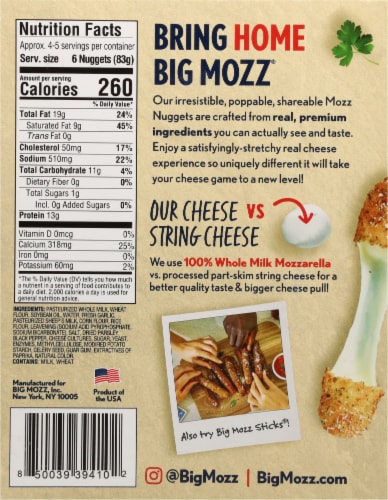 Big Mozz™ Bite-Sized Mozzarella Sticks Perspective: back