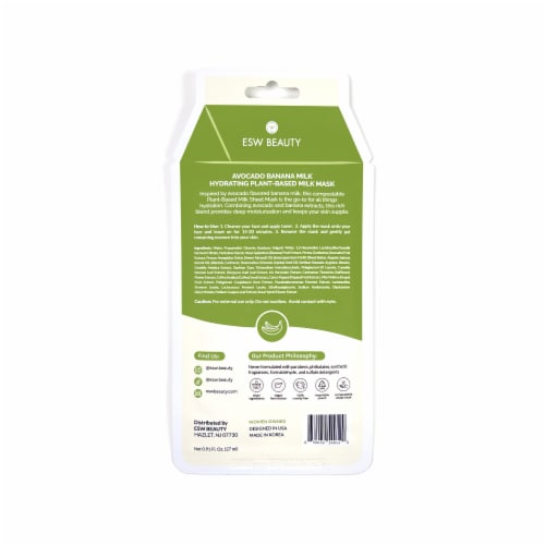 ESW Beauty Avocado Banana Milk Hydrating Plant-Based Milk Mask Perspective: back