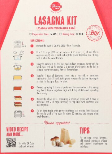 My Cooking Box Lasagna Kit with Vegetarian Ragu Perspective: back