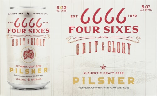 6666 Grit & Glory Four Sixes Authentic Pilsner Perspective: back
