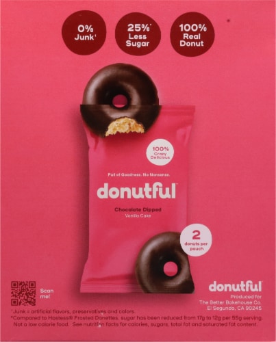 Donutful™ Chocolate Dipped Vanilla Cake Mini Donuts Perspective: back