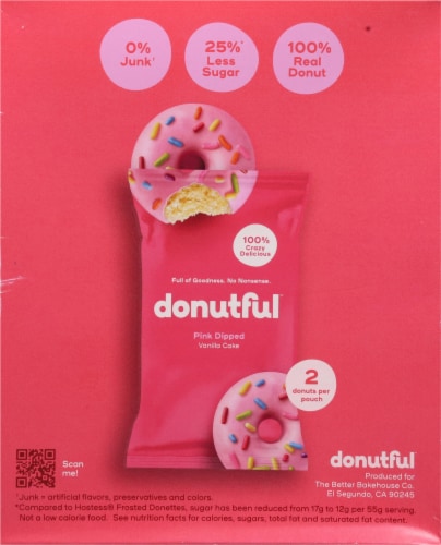 Donutful™ Pink Dipped Vanilla Cake Mini Donuts Perspective: back