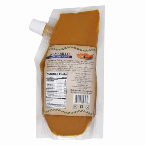 Valley Farms - Aji Amarillo, Yellow Chili Pepper Paste, Medium, 7.5oz Perspective: back
