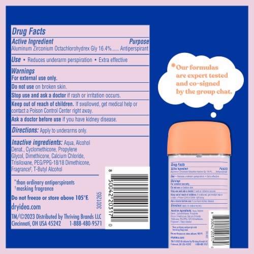 Dry Idea Advanced Dry Unscented Clear Gel Antiperspirant & Deodorant Perspective: back