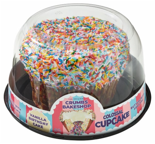 Crumbs Bakery Vanilla Birthday Cake Colossal Cupcake Perspective: back