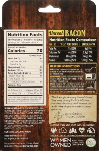 Unreal Deli® Ready to Eat Unreal Bacon Perspective: back