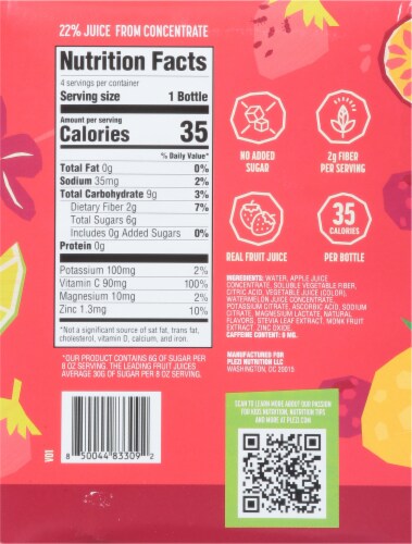 Plezi Tropical Punch Flavored Juice Drink Perspective: back