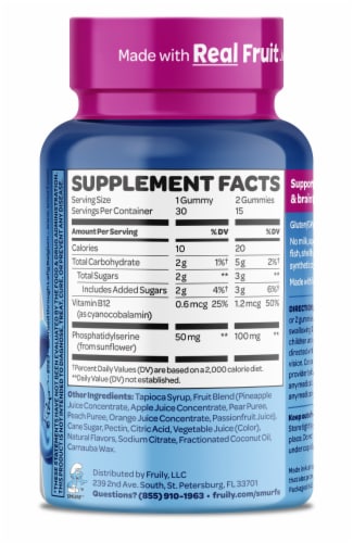 The Smurfs™ Memory & Focus Kids Gummies Perspective: back