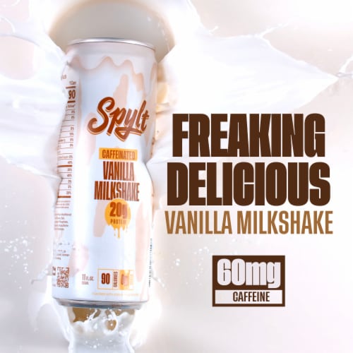 Spylt Caffeinated Vanilla Milkshake Protein Drink Perspective: back
