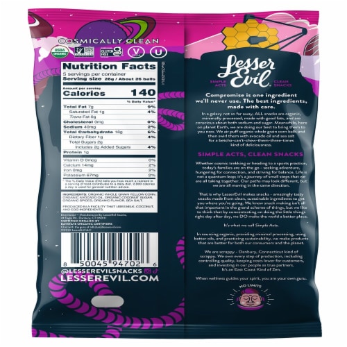 LesserEvil® Cinnamon Sugar Stardust Space Balls Perspective: back