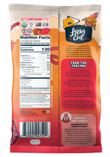 Lesser Evil® Space Balls Planet Pizza Organic Puffed Corn Snacks Perspective: back