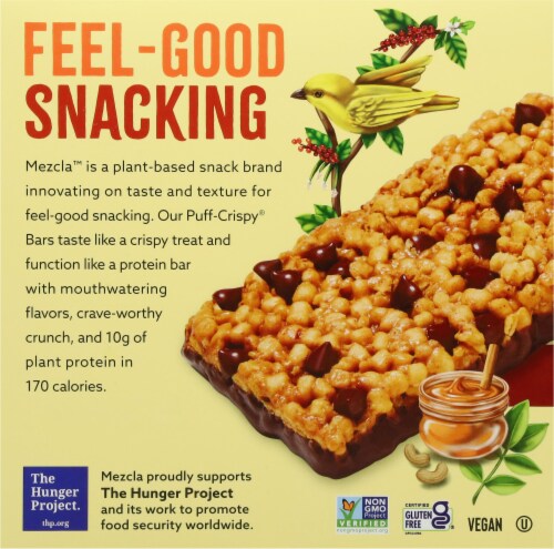 Mezcla™ Peanut Butter Chocolate Puff-Crispy® Plant Protein Bars Perspective: back