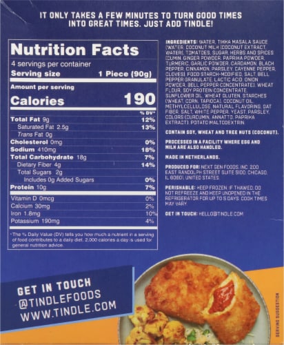 Tindle™ Tikka Masala Stuffed Chicken Made From Plants Perspective: back