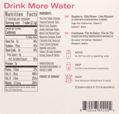 Waterdrop® Zero Sugar Microdrink® Flair Elderflower Lime Blossom Hydration Cubes Perspective: back