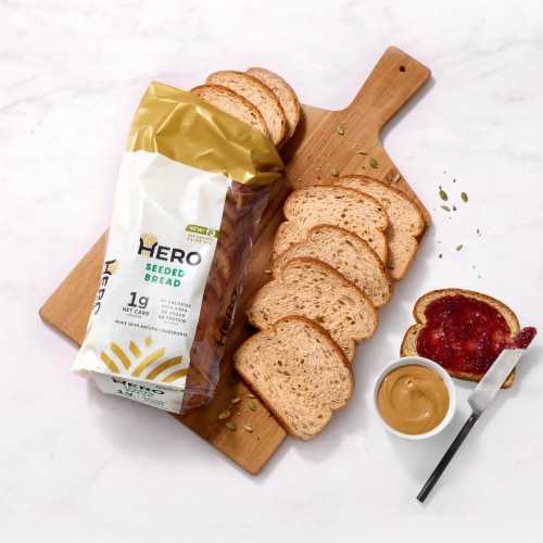 Hero Bread™ 1g Net Carb Seeded Sandwich Bread Delicious Keto Friendly Wheat Bread Perspective: back
