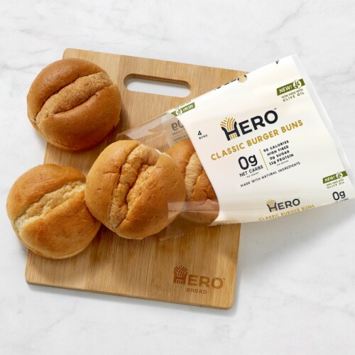 Hero Bread™ 0g Net Carb Hamburger Buns Delicious Keto Friendly Burger Buns Perspective: back